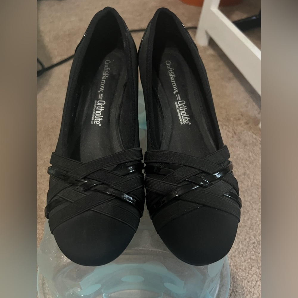Croft & Barrow Black Flats Sleek Comfortable Design